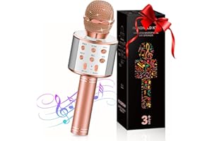 GESCHENPARK Mikrofon Kinder, Bluetooth Karaoke Mikrofon Geschenke für Kinder Mädchen Spielzeug, Tragbares Kindermikrofon Geschenke Spielzeug für Teenager Mädchen Jungen - Ostergeschenke Kinder