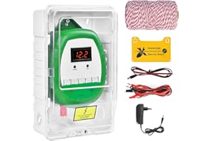 ZHFEIIRU Valla eléctrica de 10 km, valla eléctrica para animales, valla eléctrica eléctrica para animales de cría de animales eléctrico y controladora de vacas de ovejas