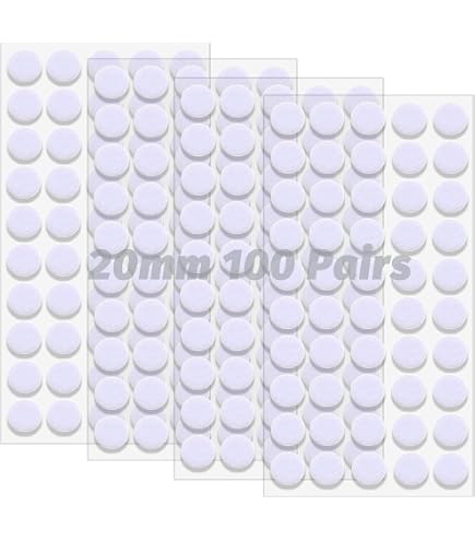 Autocollants Ronds Scratch Double Face – Lot De 24 Paires Pour Couture, DIY, Bricolage, 25 Mm, Transparent