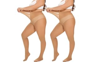 DUCMODA Collant Grande Taille pour Femme Doux Curvy Taille Haute Semi Opaque,XL,XXL,3XL,4XL