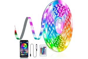 VINMOOOG RGB led strip USB 5M led streifen/lichter/lichtband/beleuchtung/deko Bluetooth Music Sync Steuerbar via App mit 25 Tasten Fernbedienung