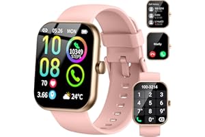 JUGEMAN Reloj Inteligente Mujer, 1.96" HD Smartwatch con Llamada Bluetooth, Pulsómetro, Monitor de Sueño, SpO2, Podómetro, 113+ Modos Deportes Pulsera Actividad Impermeable IP68 Smart Watch para Android iOS