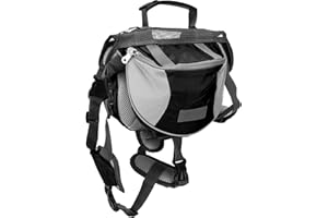 CYRANK Sac À Dos De Randonnée Pour Chien, Sac À Dos Pour Chien, Sac De Voyage Doggy Backpack Harnais Sacoche De Selle Pour Chien Avec Poches Latérales Pour Petits, Moyens Et Grands Chiens (M L E Noir)