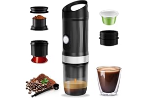 Windancy Machine à expresso portable, machine à café de camping avec USB-C, machine à café 3 en 1 pour voiture avec fonction auto-chauffante, machine à expresso de voyage pour camping, bureau, maison