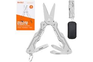 NexTool Multitool Mini Sailor Scissors S0,8 i 1 – Ultralätt mikroverktyg EDC för nyckelring med tandskärare, pincett, camping och vandring för gör-det-själv