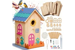 JAZUIHA Fågelhus byggsats XXL – gör-det-själv pysselset nestlåda för att | Hängande häckningshus för olika tit- och sperlingarter i utomhusträdgården, perfekt som en gåva
