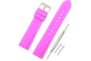 VINBAND Bracelet Montre en Silicone Libération Rapide Bande de Montre en Caoutchouc Souple Bande de Montre Intelligente Boucle en Acier Inoxydable - 18, 20, 22, 24 mm Bracelets de Montres Caoutchouc