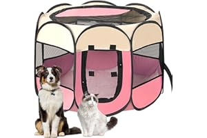 Lighterday Cucciolo Portatile che Corre,Box per Cane da Corsa Stabile Guscio Gatto Pieghevole,Cane Elastico in Tessuto Oxford Impermeabile,Cane Gabbia Per Gatto,Cane,Caneconiglio(Rosa,S,8)