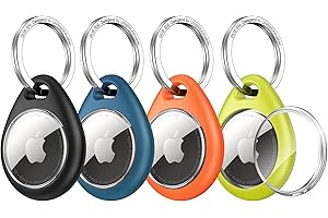 UNBREAKcable 360° Protective Case for AirTag, AirTags Keyring Holder, [4-Pack] Scratch-Resistant, Lock Design, Keychain for AirTag, TPU Full Cover Case for Airtag, Key, Luggage, Multicolor