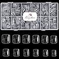 Buqikma Short Square Nail Tips - 600PCS Square Short False Nails Short Acrylic False Clear Tips Half Cover for DIY & Salon …