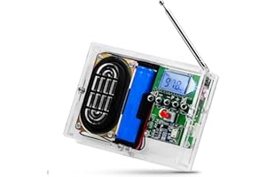 PEMENOL Zestaw do lutowania radia FM, 87 – 108 MHz, elektronika, zestaw do montażu cyfrowego radia, zestaw do lutowania z wyświetlaczem LCD i gniazdem słuchawkowym, 10 W, 8 omów, kreatywne projekty