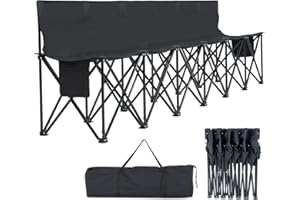 Ryuhic 6-Sitzer Klappbank Faltbar - Ersatzbank Fussball Faltbar - Campingbank mit Tragetasche - Robuste Sitzgelegenheit für Sportevents & Outdoor