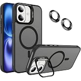 Ehr. iPhone 16 Plus ile Uyumlu Magsafe Wireless Şarj &Ouml;zellikli Kamera Standlı L&uuml;ks Mat Silikon Kılıf [Lens Koruyucu Hediyeli]
