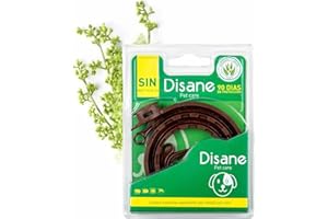 DISANE Collare antiparassitario naturale per cani, repellente per pulci, zecche e zanzare (leishmaniosi), 3 mesi di protezione, regolabile fino a 54 cm e resistente all'acqua