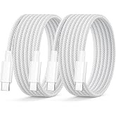 Cable iPhone 15 16 2M 2Pack, 60W Cable USB C a USB C Cable USB C Carga Rapida 2M Cable Tipo C Nylon Cable Cargador iPhone Car