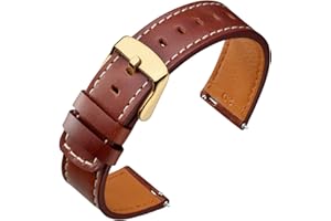 ANNEFIT Bracelets de Montre en Cuir Véritable 18mm 19mm 20mm 21mm 22mm, Bandes de Remplacement a Dégagement Rapide