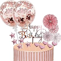 Kawailay 7° compleanno decorazione torta ragazza Happy Birthday arcobaleno Cake topper nuvole stelle coperchio per ragazze compleanno – rosa