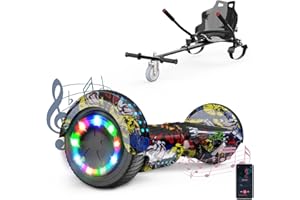 ‎VOUUK VOUUK 6,5 Zoll Hoverboard mit Sitz, Hoverboard mit Kart, Bluetooth und LED Lichter, für Kinder