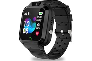 PUHIUYOI Montre Connectée Enfant GPS, IP68 Montre Intelligente Enfant avec GPS, SOS Téléphone Appel, Mode Classe, Voix Chat, Clôture GEO, Caméra, Réveil, Jeux, Cadeau pour Smartwatch Garçons et Filles 4-15 Ans