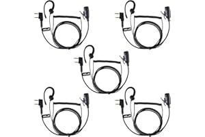 HYS Écouteurs radio compatibles avec Baofeng UV5R BF-888S Quansheng UV-K5 (8) Kenwood Talkie Walkie, crochets d'oreille en plastique en forme de G, légers (5)