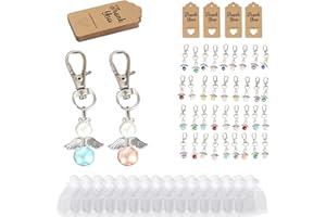 SLFYEE 36PCS Schlüsselanhänger Schutzengel Anhänger Engel Schlüsselbund Engelanhänger Gastgeschenke mit 36er Organza Beutel 36er Braftpapier für Weihnachten Hochzeit Taufe Geburtstag Kommunion