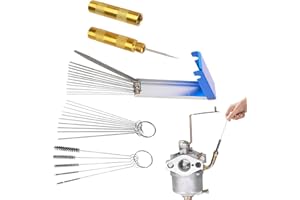 NUQIN Carburetor Cleaner Set,Carb Cleaning Kit,13 Cleaning Wires Set,10 Cleaning Needles,5 Nylon Brushes Tool Kit,1 Sharp Pick Carburettor Jet Cleaning Tool,Carburettor Cleaner