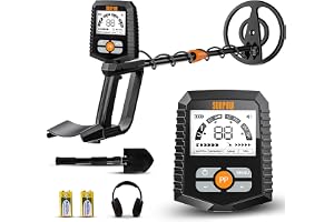 SUNPOW Metalldetektor för Vuxna och Barn, Kit för Metalldetektor för Guldsökning, Stabil Störningsskydd, Större Precision, Större LCD-Skärm, 4 Lägen