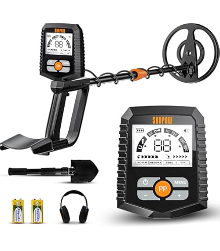 LOLARAN Rechargeable Metal Detector Kit For Adults - Foldable, Waterproof Search Coil, Adjustable Height, Includes Shovel, Backpack, Headphones, Pinpointer, Ideal For Gold & Silver Detection, Green