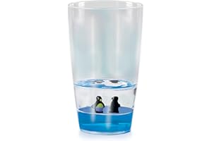 Deluxebase Floatarama Tumbler - Pinguin Acryl-Trinkglas mit schwimmenden Tierfiguren. 250 ml BPA-frei Pinguin Trinkglas für Kinder und Erwachsene.