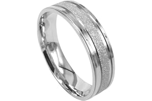 Everstone Men Women Dome shape Anniversary Titanium Wedding Ring Silver Valentine Day Gift 4mm 6mm