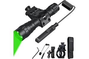 DARKBEAM Grön LED uppladdningsbar ficklampa, grön bärbar ficklampa med hög effekt zoom mörkerseende för fiske, jakt, astronom