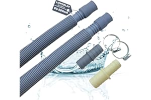 LICHTBLAU Ablaufschlauch und Verlängerung Set 2997 FLEXI 60-200cm I ausziehbar inkl. Verbinder und Schlauchschellen, für Waschmaschine und Geschirrspüler Wasserablaufschlauch universell verwendbar