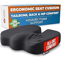 COEHSFY Seat Cushions for Office Chairs Memory Foam Pressure Relief Pads Comfort Coccyx Cushion for Chairs, Car Seats, Wheelchair (Grey COEHSFY Seat Cushions for Office Chairs Memory Foam Pressure Relief Pads Comfort Coccyx Cushion for Chairs, Car Seats, Wheelchair (Grey
