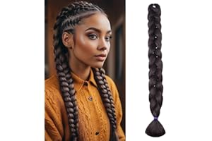 Silk-co 104cm-Extension Treccine Capelli Colorati Afro Capelli Lunghi Braiding Hair Extension Capelli per Treccia Finta–Marrone Scuro