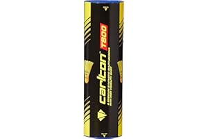 DUNLOP Pelota de bádminton Carlton Tournament T800, Amarilla - Azul, Medio-rápida (77 Granos), para Jugadores júnior y de Club (Lata 1x6)