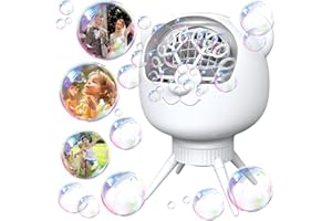 OIDOZAC Rechargeable Bubble Machine Outdoor for Kids, 30,000+ Release Per Minute Automatic Bubbles Makers, 90°/180° Rotating 500ML with 2 Speed Modes for Party, Wedding, Birthday
