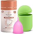 Senziwash Sterilizer & Case With Truecup Small Reusable Menstrual Cup|Portable Cleaning Container & Microwave Steamer (Sterilizer & Case (Green) + Small),Pack of 2 Count