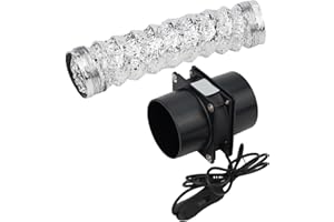 Für FACULX Premium-Rauchabsauger, effizienter USB-Löt-Rauchabsorber, ESD-Abluftventilator, für Luftzirkulation, Inline-Kanalventilator (Lüfter plus 1 m Rohr)