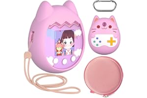 TOPSPEEDER Funda para Tamagotchi Pix, Funda de Silicona y Estuche Rígido Compatible con Tamagotchi Pix, Carcasa Protectora Antideslizante y Maletín de Transporte para Tamagotchi con Correa de Mano