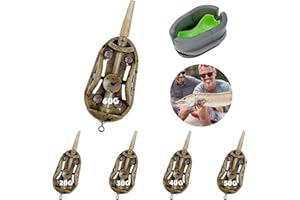 Fhioevt 6 Piezas Alimentador de Metodo de Pesca Alimentadores de Método en Línea Carpa de Pesca con Moldes de Liberación Rápida Accesorios de Cebadores para Pescar 20g,30g,40g,50g,60g