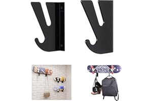 WANLIAN Support mural pour skateboard, skateboard, étagère murale avec crochet de rangement, support mural pour longboard, skateboard, snowboard