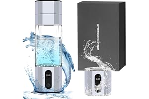 CLUHERTVY Hydrogen Water Bottle Generator,Up to 6000-8000 PPB, Portable Hydrogen Water Ionizer Machine, 208ml, Rechargeable Hydrogen Water Heater with PEM Technology for Travel (Sliver)