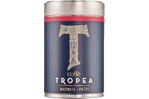 CAFFE TROPEA Caffè Tropea Ground Coffee for Filter Machines, Arabica & Robusta Strong Ground Coffee for Cafetiere, Medium to Dark Roast Ground Coffee, 227g Italian Coffee Grounds