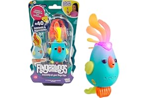 Bizak Fingerlings Secret Brid Chris Color Azul, mascota interactiva, pajaro de juguete con +40 sonidos y reacciones, repite lo que dices, juguete desde 5 años, Bizak (61853130-2)