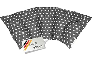 ‎FORMALIND Großes Kirschkernkissen - Entspannungskissen - Heizkissen (Wärmekissen) // langes Relaxkissen - Kirschkern-Kissen mit Stern-Muster in 18 Farben! (grau)