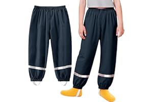 Baogaier Pantalon de Pluie pour Enfants, Tout-Petits Non doublée Pantalon Coupe-Vent et imperméable Pluie, Garçons Fille Anti-Boue Léger et Fin Pantalon avec Réfléchissant pour 1-10 Ans