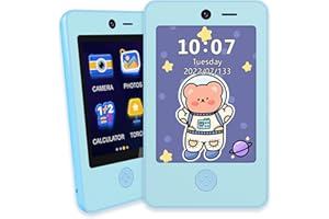 Kesasohe Telefono per Bambini Touchscreen 16 Giochi Chiamata 2Fotocamera Lettore Musicale Smartphone Giocattolo per Bambini con Torcia Sveglia Contapassi,Regali di Compleanno per Ragazzi e Ragazze