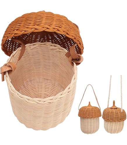 Rattan Korb Hausform Mit Deckel - Naturfarben | Für Aufbewahrung & Deko