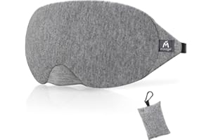 Mavogel Cotton Sleep Eye Mask - Updated Design Light Blocking Soft and Comfortable Night Eye Blinder for Men Women,Sleeping/Shift Work, Includes Travel Pouch, Grey