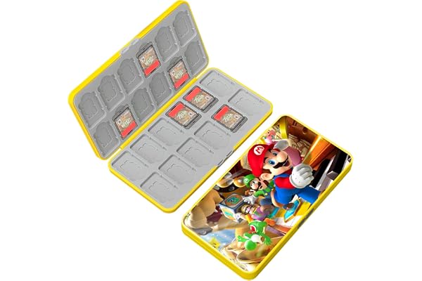 doepeBAE Rangement Switch Jeux, Boite Jeux Switch Rangement, Boite Rangement Jeux Switch, Doublure en Silicone, avec 24 Emplacements pour Cartes de Jeu et 24 Emplacements pour Cartes Micro SD (24D)